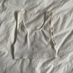 Sunday best cropped white tank top in size M